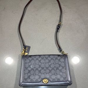 Coach 1941 Signature Logo Riley Crossbody Bag Clutch Blue 31070